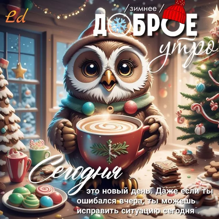 Позитивные картинки Доброго зимнего утра . Картинки с Добрым зимним утром позитивные и прикольные