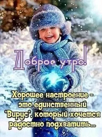 Позитивные картинки Доброго зимнего утра . Картинки с Добрым зимним утром позитивные и прикольные