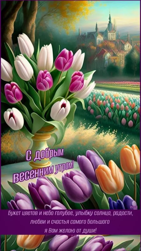 Красивые картинки С добрым весенним утром. Картинки с надписями — С добрым весенним утром