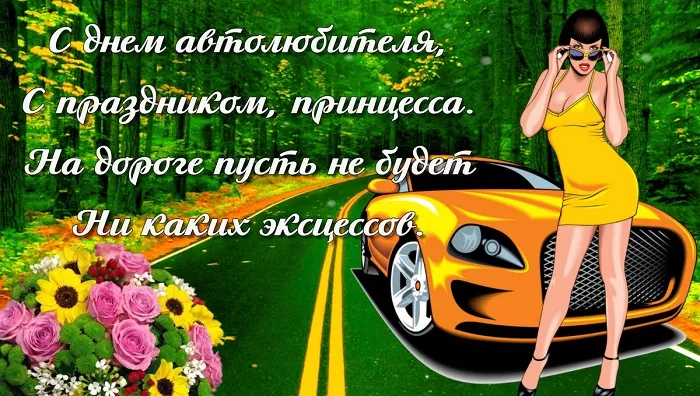 Картинки с Днём автомобилиста. Картинки на День автомобилиста женщине и девушке