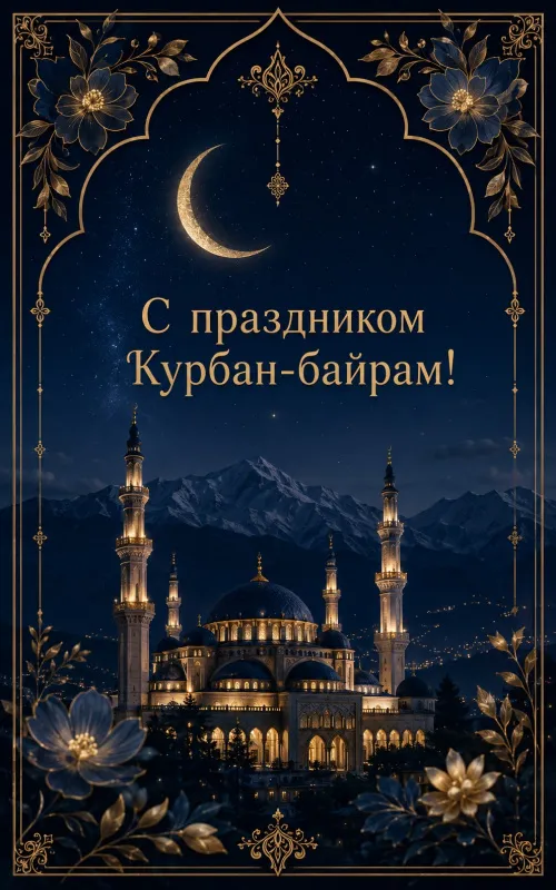 Открытки с праздником Курбан-байрам. Открытки с праздником Курбан-байрам для мусульман Кавказа