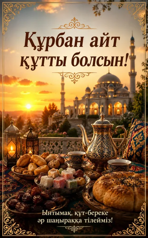 Открытки с праздником Курбан-байрам. Открытки на казахском языке: Құрбан айт құтты болсын