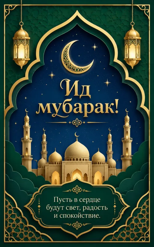 Красивые картинки на Курбан-байрам . Картинки «Ид мубарак» на Курбан-байрам
